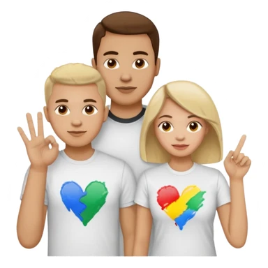 a couple the man has a shirt that says i love to finger paint and the womans shirt says am paint sticker