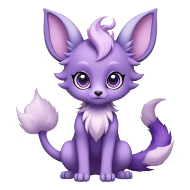 Kawaii dark fantasy ethereal anthro fursona Fakemon with tufted tail  sticker