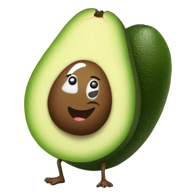 Half avocado with seed and legs sticker