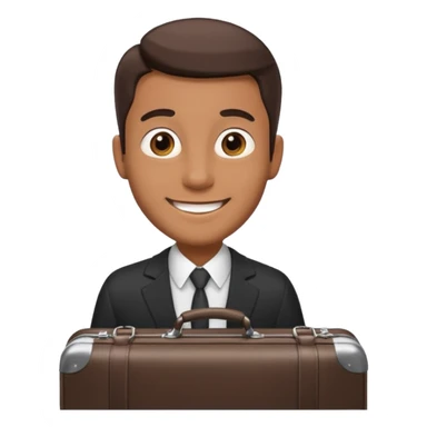 A BROWN business man with a suitcase in his hand sticker