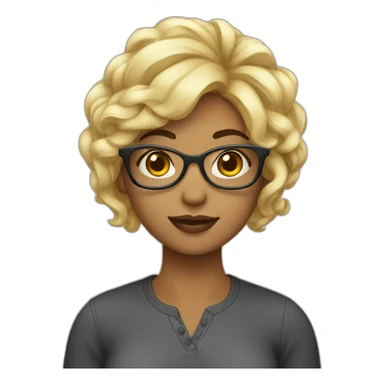 Femme-cheveux-rasé-lunettes sticker