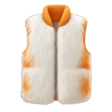 Fur vest white and orange sticker