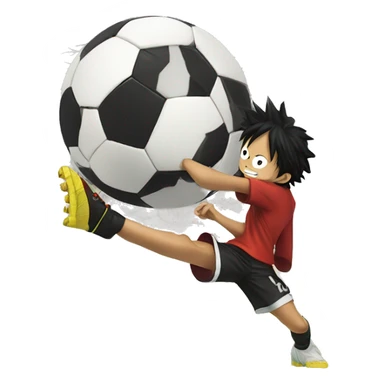monkey d luffy paying soccer sticker