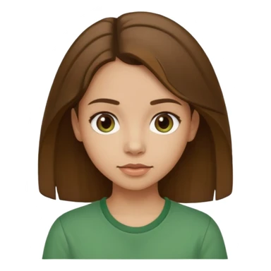 Make a zumba coach emoji, brown eyes, brown hair girl, green shirt withe "the roots" on it sticker