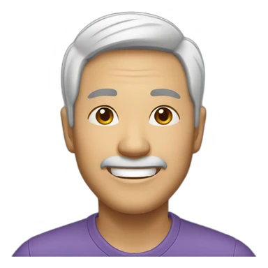 asian 50years old man smile sticker
