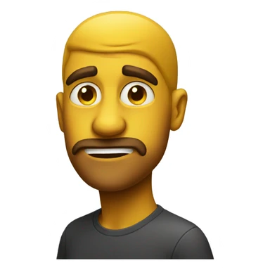 Yellow emoji with side eyeing look sticker