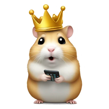 hamster in crown calls on the phone sticker