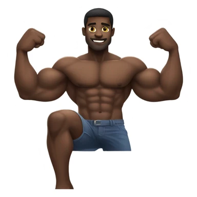 Milky muscle black guy showing muscles sticker