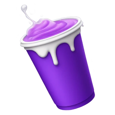 a foam cup filled with purple drink pouring out sticker