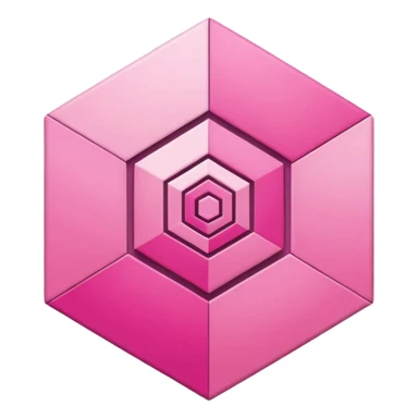 pink spiral hexagon  sticker
