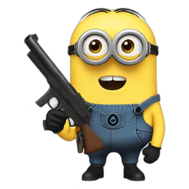 Minion with gun sticker
