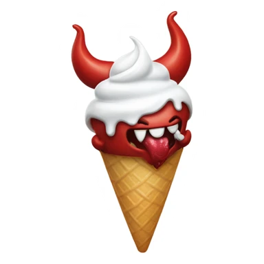 devil licking ice cream sticker