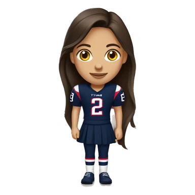 Brunette wearing a Houstons Texans Jersey sticker