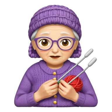knitting grandma sticker