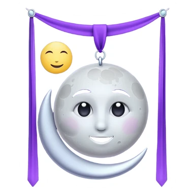 Moon Banner — silver cloth + violet trim sticker