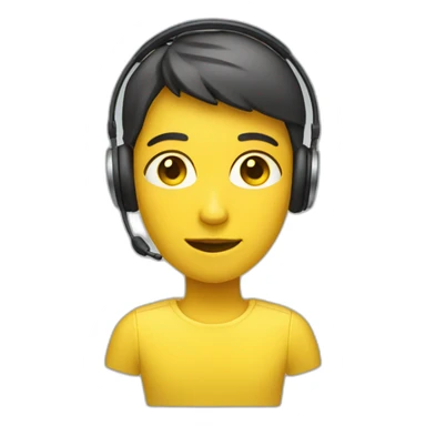 yellow genderless person with headset sticker