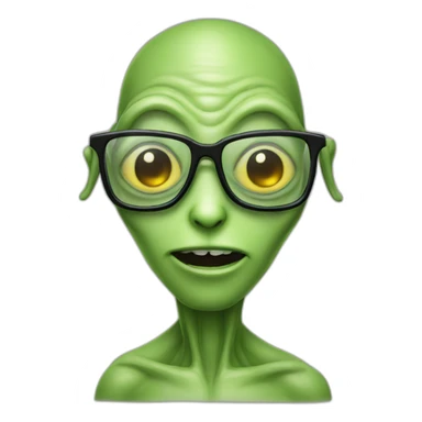 Alien with glasses sticker
