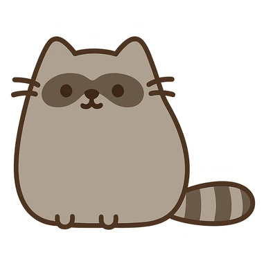 pusheen-style raccoon  sticker