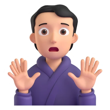 anxious man with hands outstretched in begging position with worried fearful expression sticker