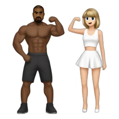 Kanye west flexing his muscles on Taylor Swift sticker