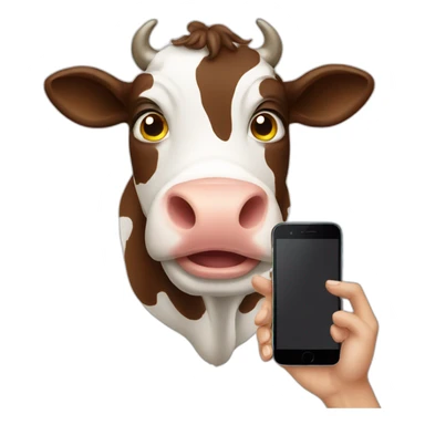 COW USING PHONE  sticker