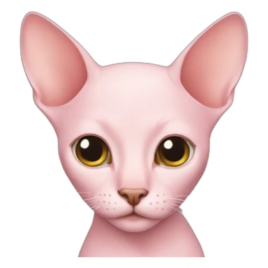 Pink hairless cat emoji sticker