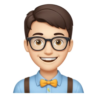 Nerd face wide smile with braces sticker