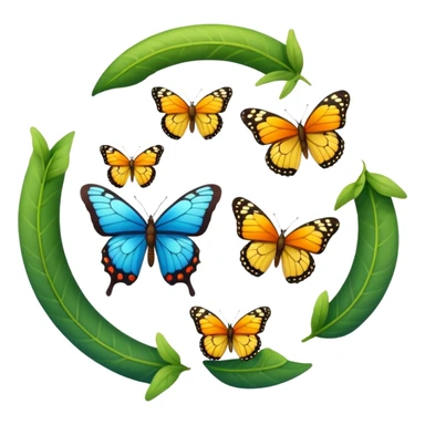 butterfly life cycle sticker