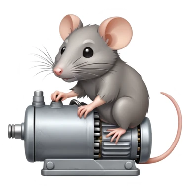 Rat working on motor sticker