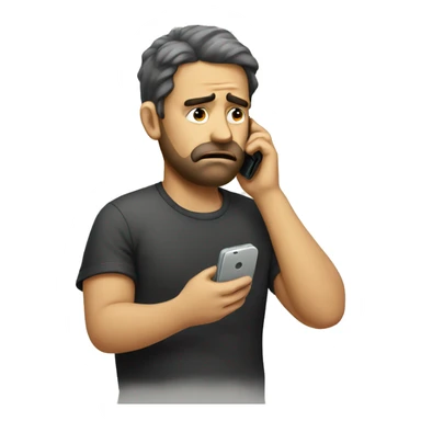 sad man with phone sticker