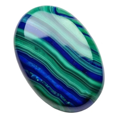 Oval azurite malachite cabochon showing rich blue azurite and vibrant green malachite bands sticker
