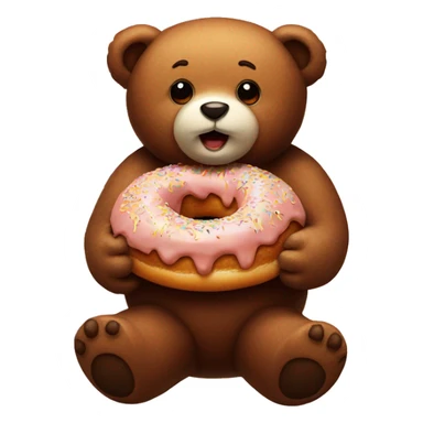 teddybear with dounut sticker