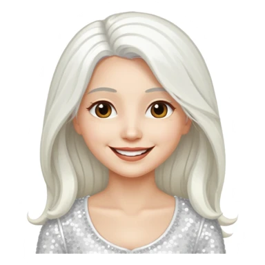 The Good Witch from Oz with long white hair, white sequin outfit sticker