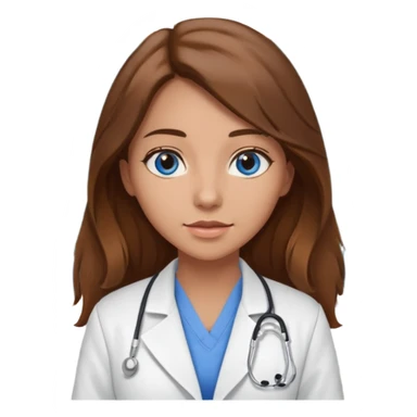 pretty female nursing student with long brown hair, blue eyes inside a classroom at university sticker