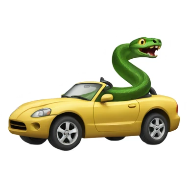 Snakes driving a car  sticker