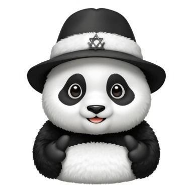 Panda wearing a Jewish hat sticker