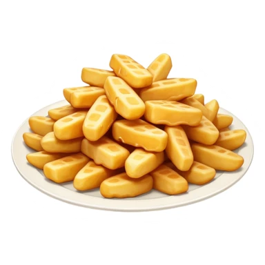 cheese curds with gravie on fries in a white plate sticker