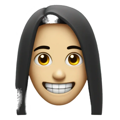 A smile emoji but with the smile from the horror movie smile sticker