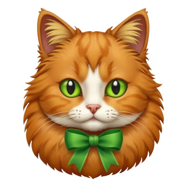 cat with green ribbon sticker