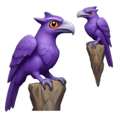 purple gargoyle with woodpecker peak sticker