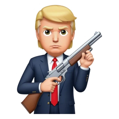 trump holding a gun sticker
