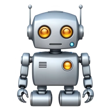 white ai old robot cute sticker