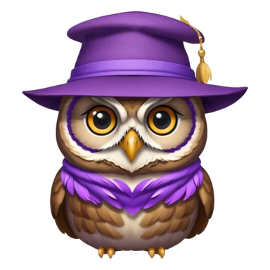 owl wear purple with hat sticker