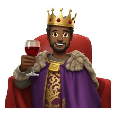 king holding glass of wine sticker