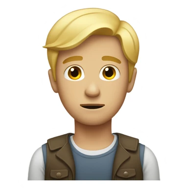 Blonde hair man sad sticker