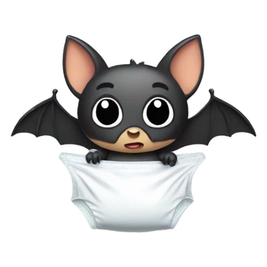 a bat with a diaper sticker