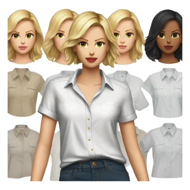 ultra realistic charlize theron wearing shirt sticker