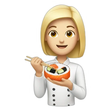 Person eating sushi sticker