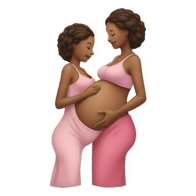 woman pregnant with twins holding her belly sticker