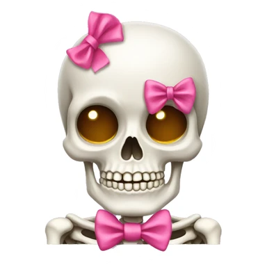 Skeleton with pink bow on head sticker